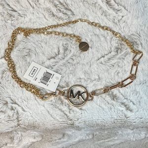 MICHAEL KORS - Gold Tone MK Logo chain Belt - NWT Retail $58